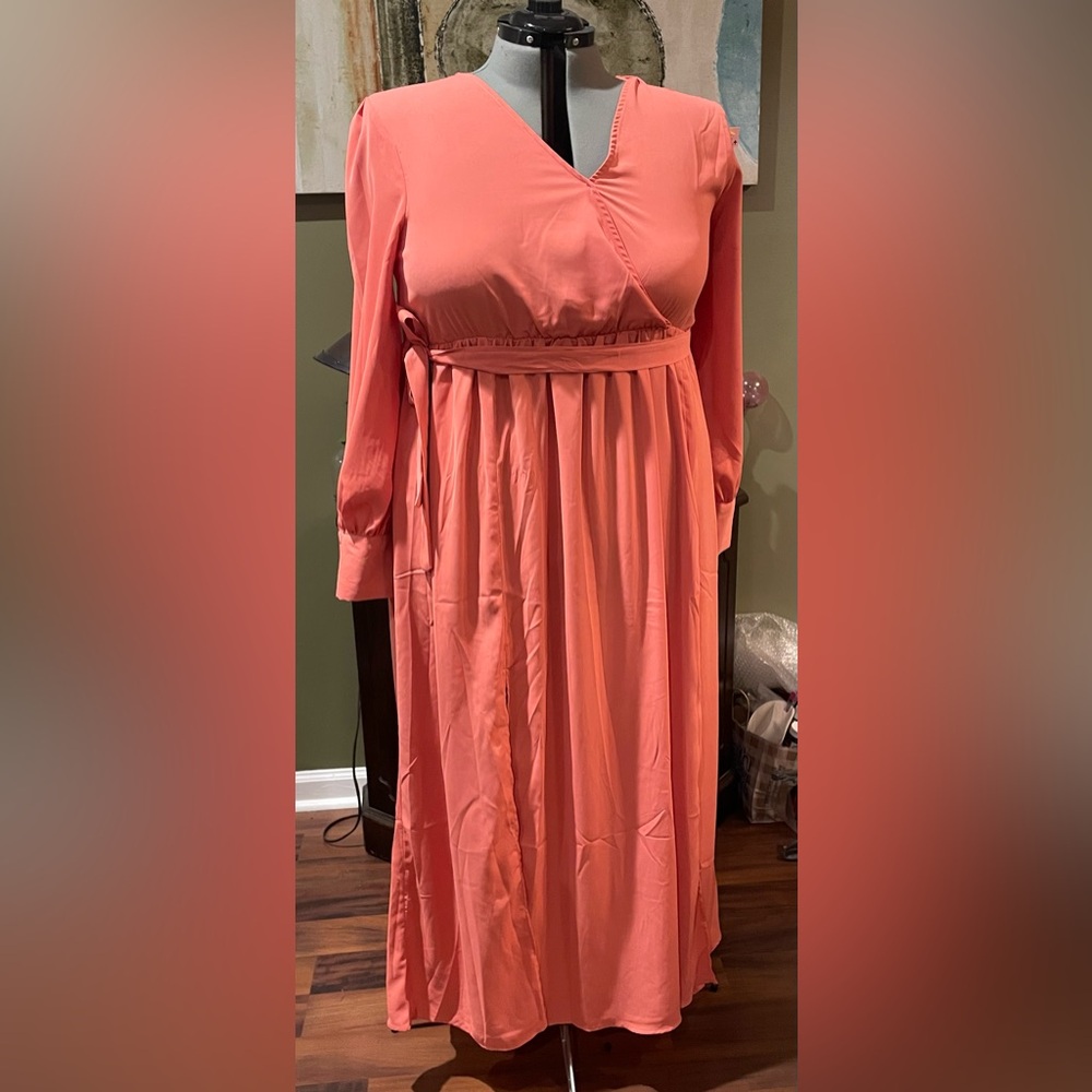Elegant Coral Maxi Dress